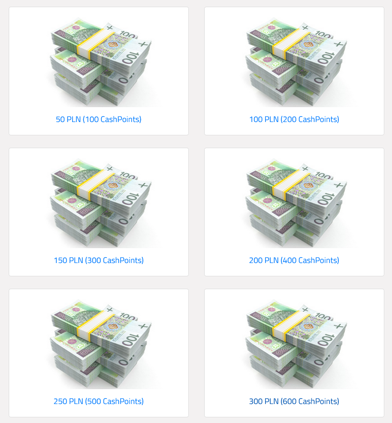 Dostępne opcje wypłaty - konto bankowe lub PayPal