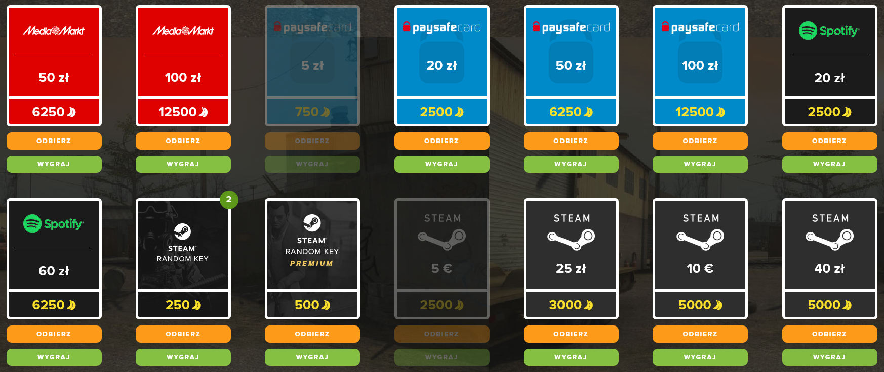 Karty podarunkowe i bony