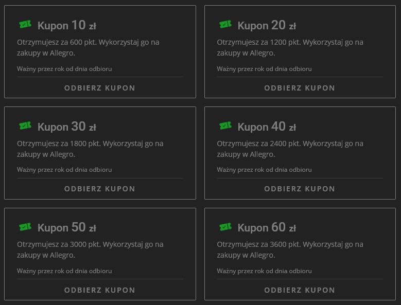 Zbieraj punkty i wymieniaj je na kupony