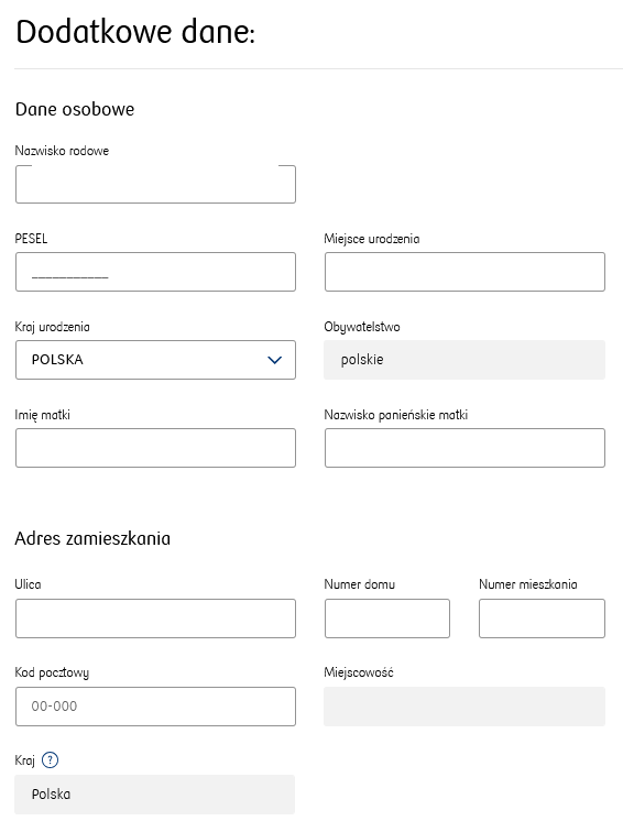 Wniosek z danymi osobowymi i adresem zamieszkania