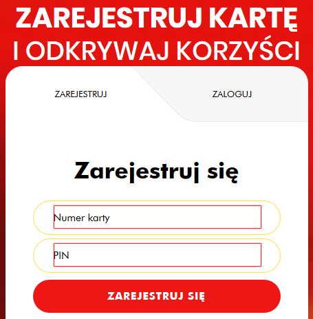 Formularz służący do rejestracji karty Moja Biedronka Formularz służący do rejestracji karty Moja Biedronka
